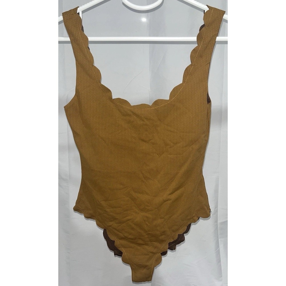 Marysia Palm Springs One Piece Swimsuit Scalloped Brown Skye Harper Medium